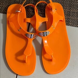 Michael Kors MK Plate Iconic Jelly Logo Sandals